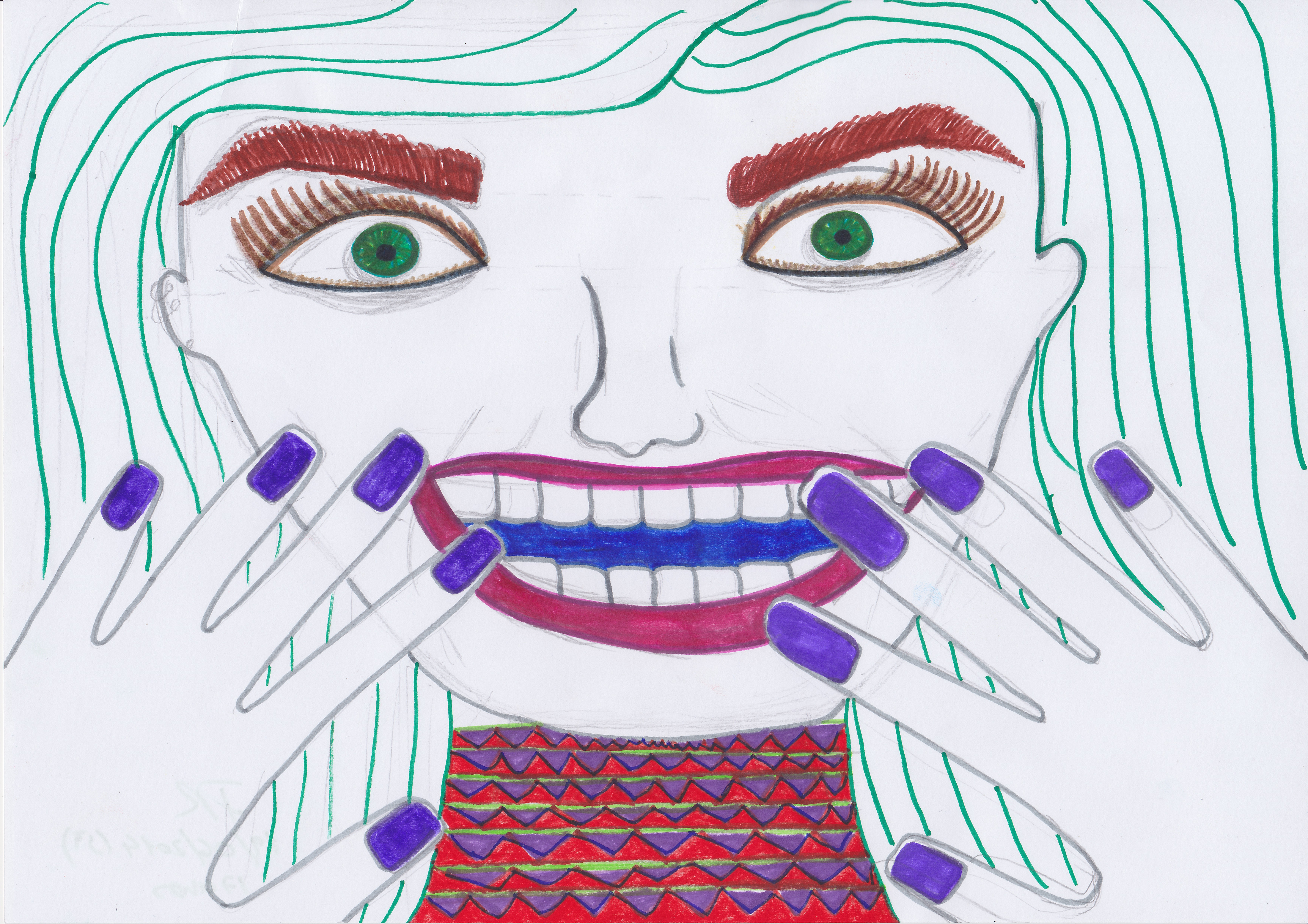 Face portrait drawing by Inês Reis (@inesreisx)