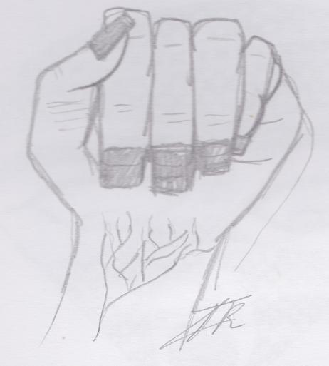 Hand study drawing by Inês Reis (@inesreisx)