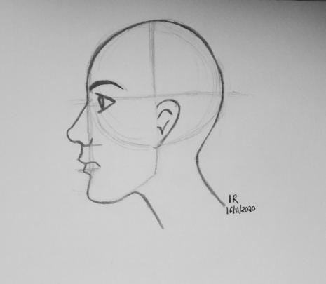 Face portrait drawing by Inês Reis (@inesreisx)
