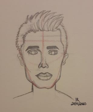 Face portrait drawing by Inês Reis (@inesreisx)