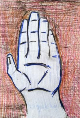 Hand study drawing by Inês Reis (@inesreisx)