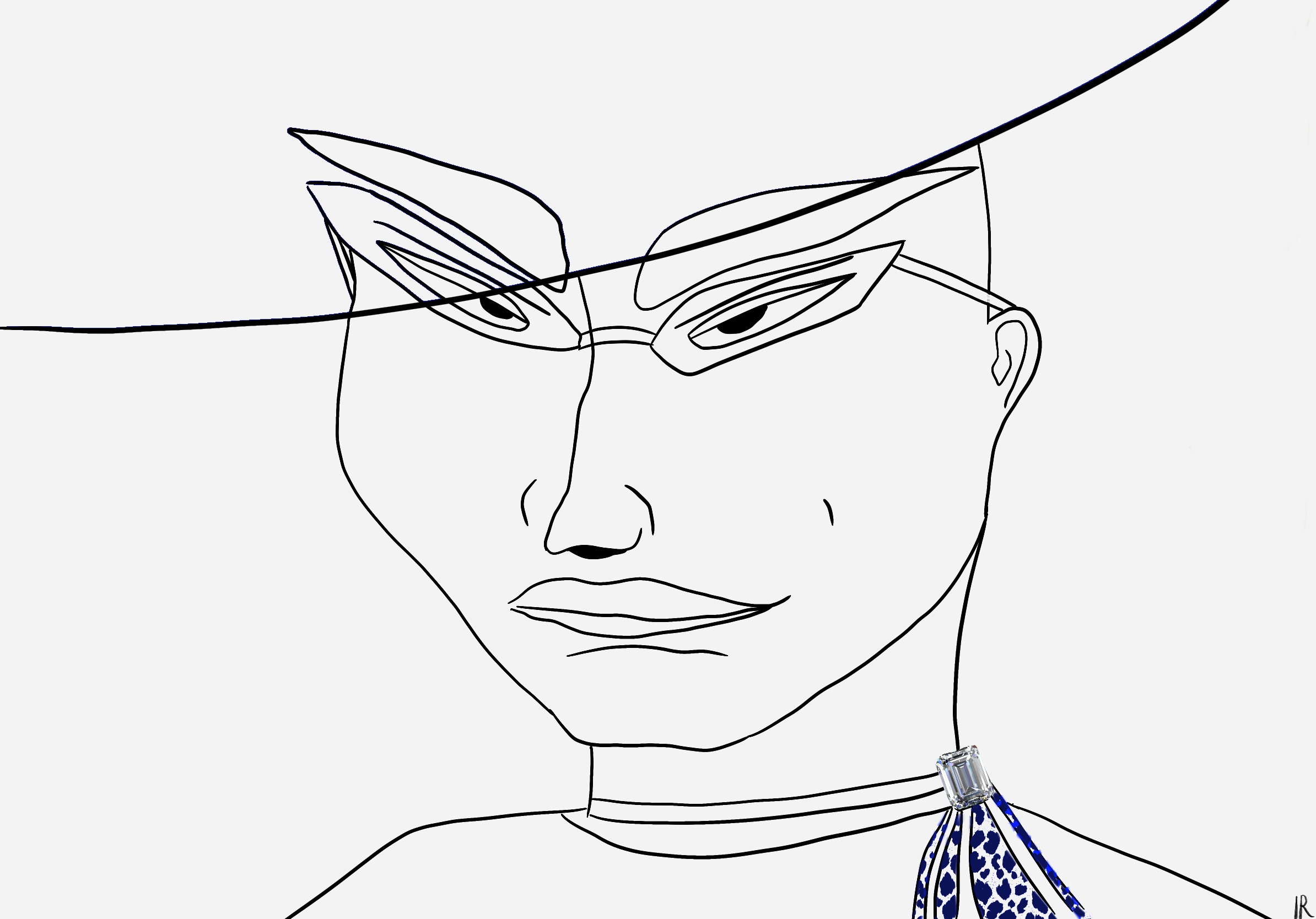 Face portrait drawing by Inês Reis (@inesreisx)