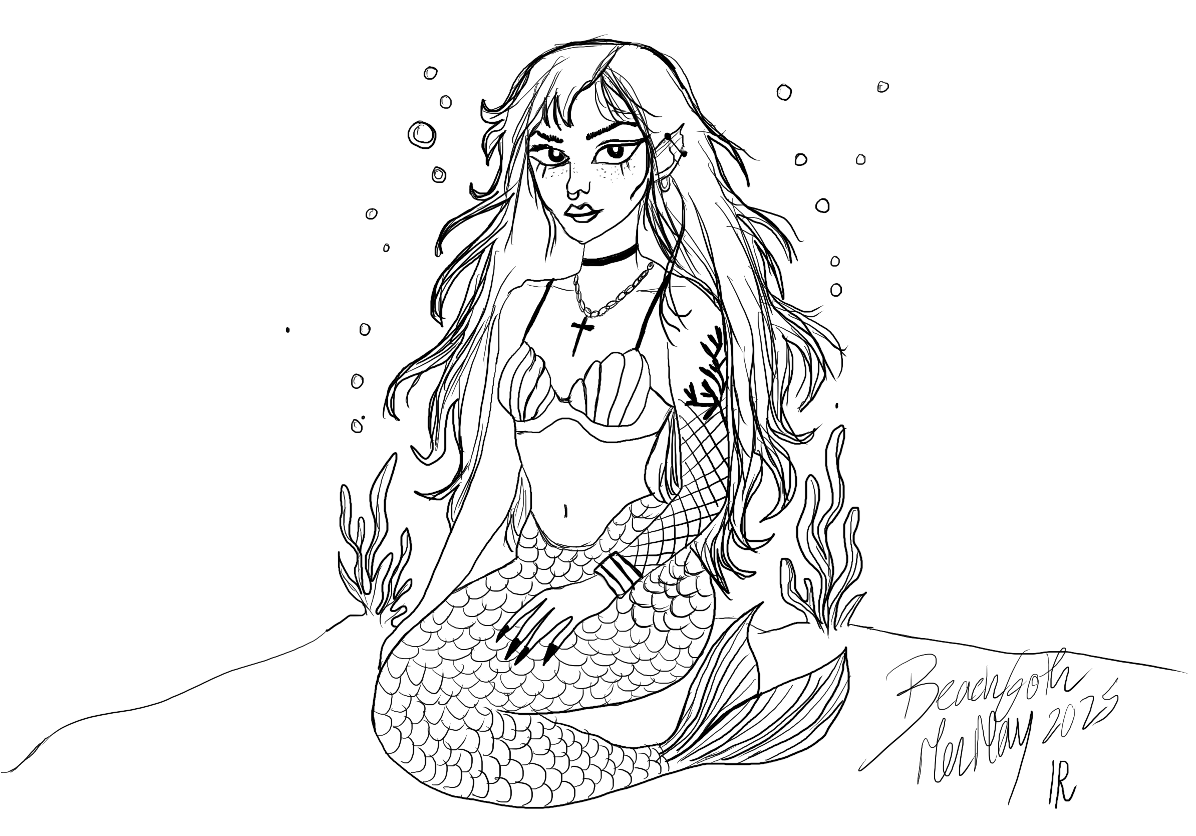 Mermaid illustration by Inês Reis (@inesreisx)