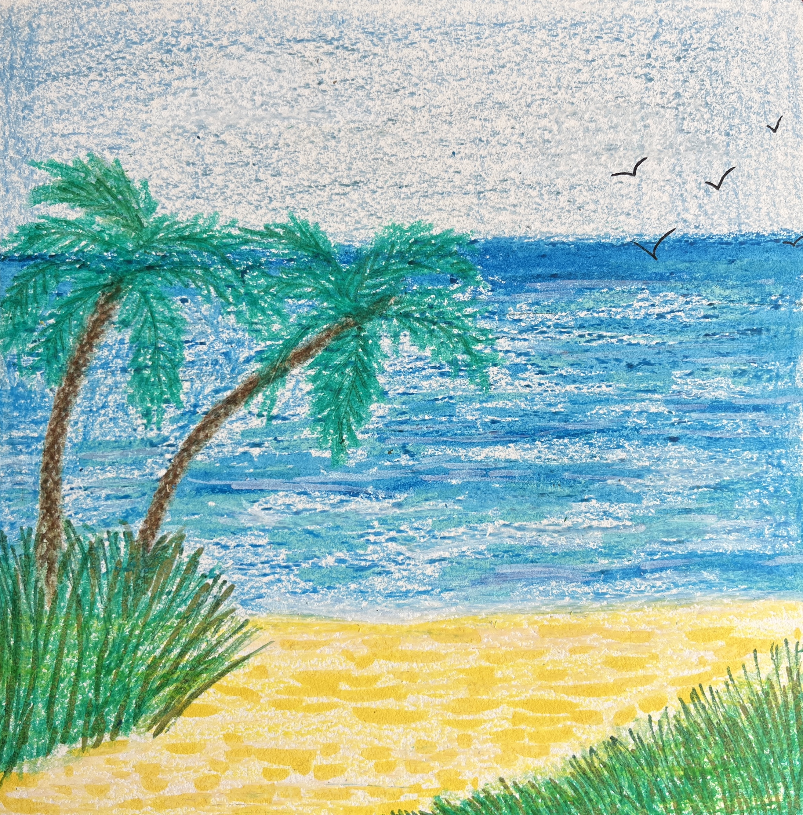 Drawing of the sea by Inês Reis (@inesreisx)